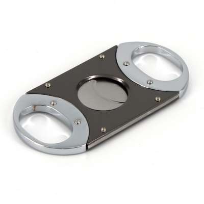 Wholesale high quality Stainless steel double blade cigar cutter free custom logo