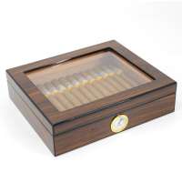 custom modern made in china  glasstop desktop spanish cedar wooden shelves cigar humidor